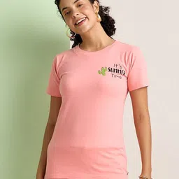 AVOCADO Women Typography Printed Round Neck Cotton T-shirt-picture-39