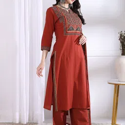 GULMEHAK Women Printed Pure Cotton Kurta with Palazzos & Dupatta image 4