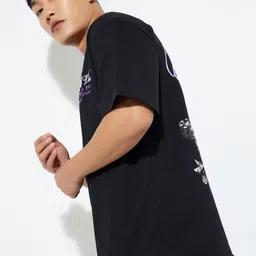 max Men Graphic Printed Round Neck Cotton Oversized T-shirt image 5