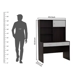 Royaloak Milan Italian Brown & White Engineered Wooden Computer Study Desk image 4