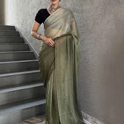 HERE&NOW Striped Pure Chiffon Ready to Wear Saree-picture-25