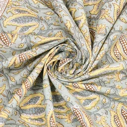 Texstylers Grey Floral Printed Rectangle Anti-Slip Pure Cotton 6-Seater Table Cover image 3