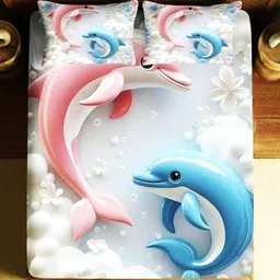 Home Sizzler White Graphic 210 TC Bedsheet with 2 Pillow Covers-picture-38