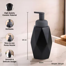 UMAI Black 2 piece Textured Ceramic Soap Dispenser image 5