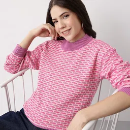 Mast & Harbour Self Design Geometric Pullover-picture-19