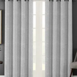 Nefertiti Home Grey 2 Pieces Abstract Printed Black Out Long Door Curtains-image-7