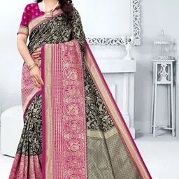 DIVASTRI Woven Design Zari Art Silk Banarasi Saree-picture-13