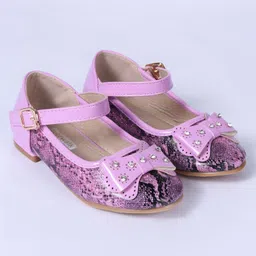 Cute Walk by Babyhug Party Wear Embellished Bellies - Pink image 2