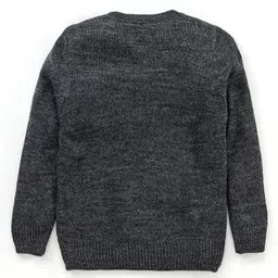 Yellow Apple Full Sleeves Pullover Sweater Rocket Design - Black image 2