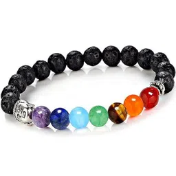 SKYZILLA Unisex Citrine & Pyrite Beaded Elasticated Bracelet image 3