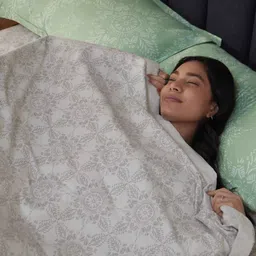 LIVSPACE Green & Cream-Coloured Ethnic Motifs AC Room 110 GSM Dohar image 5