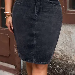 Kotty High-Rise Denim Mini Skirt-image-25
