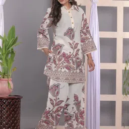 besolid Printed Pure Cotton Tunic With Palazzo Co-Ords-picture-36