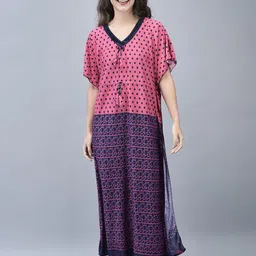 Noty Women Printed Maxi Kaftan Nightdress-picture-47