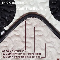 HOMETHREADS Black & Cream-Coloured Printed Sofa Cover image 4