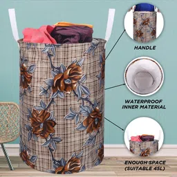 E-Retailer 2-Pcs Brown & Maroon Printed Front Load Washing Machine Cover image 2