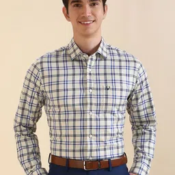 Allen Solly Men Slim Fit Spread Collar Tartan Checked Cotton Formal Shirt-picture-33
