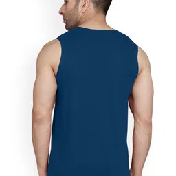 SLOWLORIS Pack Of 2 Sleeveless Bio Washed Combed Cotton Gym Vests image 5