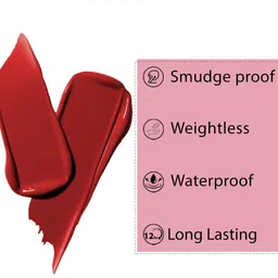 PERPAA Velvet Kiss Set Of 2 Liquid Lipstick- 3.5ml Each- Light Mauve- Cherry Red image 5