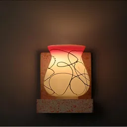 1ST TIME Pink & Pink Printed Wood Contemporary Abstract Shaped Shaped Wall Lamp image 5