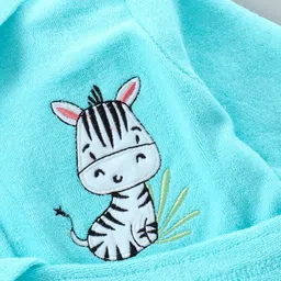 Babyhug Three Fourth Sleeves Hooded Bathrobe - Blue image 3