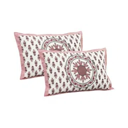 JAIPUR FABRIC Peach-Coloured Printed 140 TC Cotton King Bedsheet Set 2.54 m x 2.74 m image 3