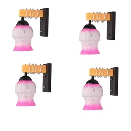 SOMIL Pink Glass Cylinder Printed Wall Lamps-picture-31