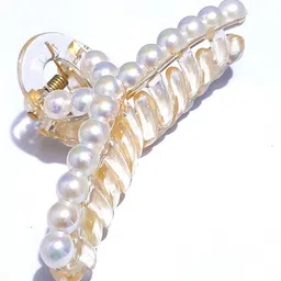 LEKZOW Women Set of 2 Pearls Embellished T-shape Claw Clip image 5