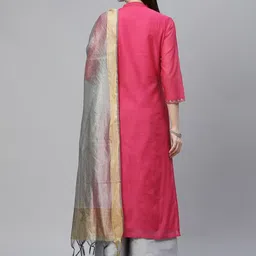 Tulsattva Women Ethnic Motif Embroidered Kurta & Palazzo With Dupatta image 5