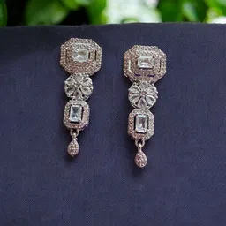 Anouk Rhodium Plated Cubic Zirconia Stone-Studded Jewellery Set image 3