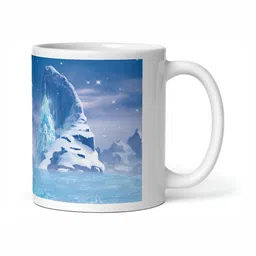 Mr UVD Blue & White Graphic Printed Glossy Ceramic Mug 350 ml image 4