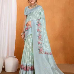 TASRIKA Woven Design Zari Pure Cotton Banarasi Saree-image-40