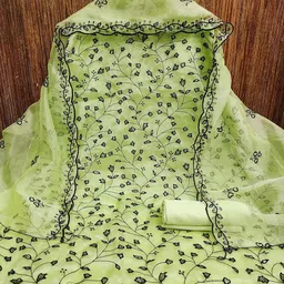 KALINI Embroidered Organza Unstitched Dress Material-picture-32