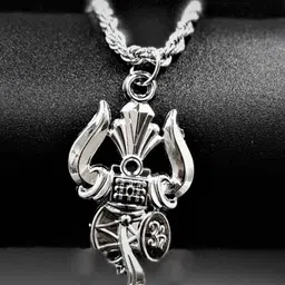 AKLINA Unisex Silver-Plated God Pendant With Chain-picture-17