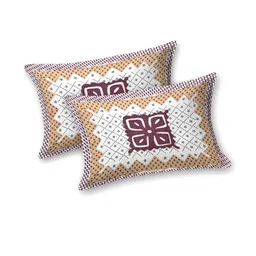 Shubastik Multicoloured 200 TC King Bedsheet with 2 Pillow Covers image 4