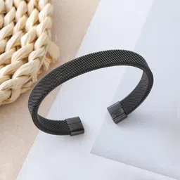 Jewels Galaxy Men Stainless Steel Gold-Plated Cuff Bracelet-picture-42
