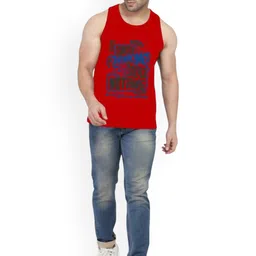 SLOWLORIS Pack Of 2 Graphic Printed Combed Cotton Gym Vests image 3