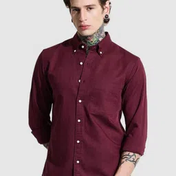 Snitch Men Smart Slim Fit Button-Down Collar Solid Casual Shirt-image-97