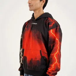 Clazzey Graphic Printed Hooded Long Sleeves Pullover Sweatshirt image 3