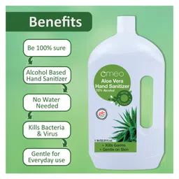 Omeo Aloe Vera hand Sanitizer Can 1 ltr image 4