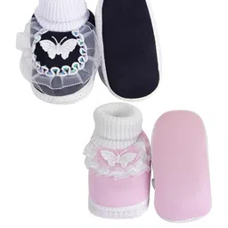 NESKA MODA Black Cotton Booties image 2