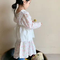 LULU & SKY Floral Print Puff Sleeve A-Line Dress image 2