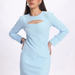 glitchez Meticulous Cut-Outs Blue Mini Bodycon Dress-picture-44