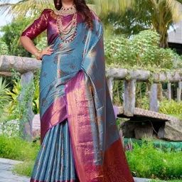 jayant creation Woven Design Zari Silk Blend Banarasi Saree-picture-17