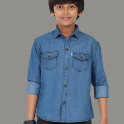AIDAN PAUL Boys Comfort Denim Casual Shirt-picture-14
