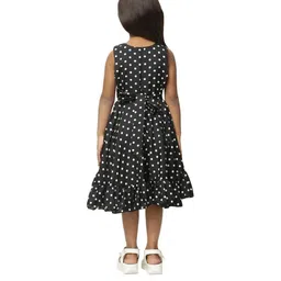 Shahina Fashion Girls Polka Dots Printed Bow Detail High-Low Hem Fit and Flare Dresses-picture-24