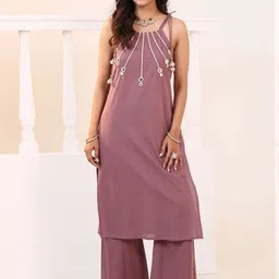 MISRI Women Striped Embroidered Cotton Kurta with Palazzo-image-32