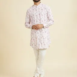 Manyavar Men Floral Printed Kurta image 3