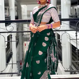 YAMUNE Ethnic Motifs Zari Pure Silk Handloom Banarasi Saree image 2