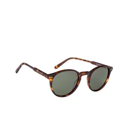 John Jacobs Unisex Round Sunglasses with Polarised and UV Protected Lens 220521-Green image 1